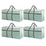 VENO 4 Pack Extra Large Moving Bags, Heavy Duty Storage, Moving Boxes, Large Storage Bins with Lids Alternative for College, Christmas Tree, Packing Supplies Essentials (Light Green Matte, 4 Pack)