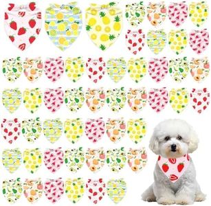 JarThenaAMCS 60Pcs Summer Themed Dog Bandana Triangle Pet Scarf Strawberry Pineapple Peach Watermelon Adjustable Pet Neckerchief for Fruit Party Medium Large Dog Cat Costume Accessories