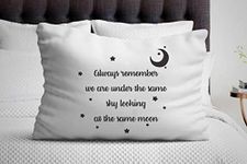 Boston Creative Company We are Under Same Sky Looking at Same Moon Pillow Cover Long Distance Relationship Boyfriend& Girlfriend Lovers Gift idea Couples Gift Pillowcases Miss You Gift Ideas