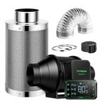 VIVOSUN Smart Air Filtration PRO S4 Kit 4", AeroZesh S4 Inline Duct Fan w/GrowHub E42A Temp. Humidity WiFi-Controller, Carbon Filter & Ducting, Cooling & Ventilation System for Grow Tent, Hydroponics