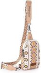 Wrangler Aztec Crossbody Sling Bags for Women Cross Body Purse Shoulder Bag with Detachable Strap, A-tan