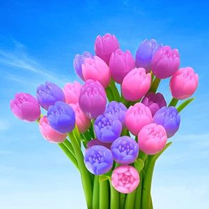 Yarahchel Color Changing Flower Pens - Pack of 30 Ballpoint Pens Creative Gel Ink Rollerball Pen for School Home Office Stationery Store Kids Girls Gift, Black 0.38mm (Tulip)