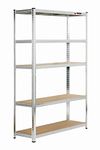 Rhino Racking - 5 Tier Heavy-Duty Industrial Storage Shelves - Galvanised - 180x120x40cm