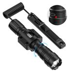 Feyachi 1500 Lumen LED Tactical Flashlight Rechargeable IPX7 Protection 4 Modes Weapon Light Mlok Rail Flashlight Included with Pressure Switch