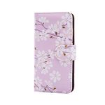 32nd Floral Series - Design PU Leather Book Wallet Case Cover for Apple iPhone 6 & 6S, Designer Flower Pattern Wallet Style Flip Case With Card Slots - Cherry Blossom