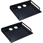 HNVNER Projector Wall Shelves Set of 2, Metal Router Rack Universal AV Equipment Bracket Black Floating Shelves for Media Boxes/Game Console/DVD Players/Sky Box/Modem (2PCS)