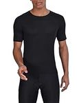 TCA Men's T-Shirts Short Sleeve Cycling Base Layer Mens Activewear – Super Breathable See-Through Mesh Gym Top – Tight Fit Undershirt Running Top Men - Black Stealth, M