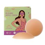 PINQ POLKA Nipple Cover Reusable For Women| Nipple Pasties Silicone - Premium Ultra Thin |Invisible & Skin Friendly Adhesive|Up To 12 Hrs Sticking Capacity |Reusable Cloth Bag - 2 Pcs (Pair of 1)