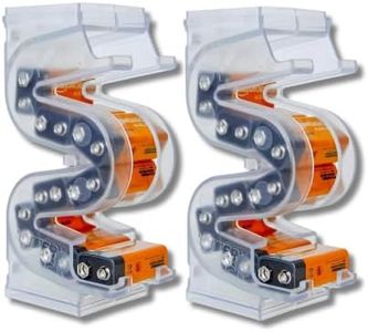Kalinar Battery Ladder Case - Battery Organizer & Dispenser (9V, 2-Pack)