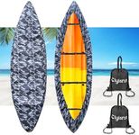 Clyisrut 2 Pack Outdoor Storage Waterproof Kayak Covers, 10-11.5FT Canoe Covers Boat Cover Accessories, UV Protection Ultra Shade, Dust Cover for Fishing Boat Canoe (10-11.5FT,Camouflage)
