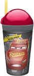 Zak Designs Cars 3 ZakSnak All-in-One Drink Tumbler + Snack Container for Toddlers – Spill-Proof 4oz Snack Container Screws Securely onto 10oz Tumbler with Accessible Straw, Cars 3