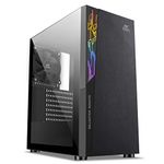 Ant Esports ICE-120AG Mid Tower Computer Case/Gaming Cabinet | Support ATX, Micro-ATX, Mini-ITX Motherboard with Pre-Installed 1 x 120 mm Black Rear Fan– Black