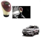 KOZDIKO Leatherette Wooden Finished Gear Knob Beige Car Gear Shift knob for Toyota Fortuner