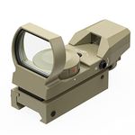 Feyachi RS-29 Reflex Sight, Red & Green Illuminated 4 Reticles Red Dot Sight Gun Sight with 20mm Picatinny Rail-Grey