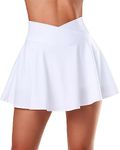 OZICERD Tennis Skirt Golf Skorts for Women with Pockets Short Skirt High Waisted Pleated Mini Skirts Jupe Femme Golf Clothes White S