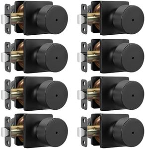 Goldenwarm Matte Black Door Knobs Interior, Privacy Bedroom Door Knob with Lock, Black Interior Door Knobs Bathroom 8 Pack