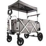 Fuxtec CTL900 Kids folding Wagon - Versatile Foldable Handcart, Perfect for Family Outings, Durable & Easy to Transport, 4 wheels Bollerwagen Design, GREY - Multiple Colours Available