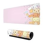 Kawaii Large Pink Mouse Pads with Design Novelty Anime Keyboard Pad Non-Slip Extended Full Desk Cute Keyboard Mat Waterproof XXL Gaming Mousepad for Girl Gift Notebook Office Pad Computer 15.7x31.5In