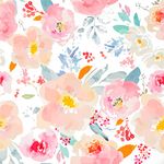 VEELIKE Watercolor Pink Floral Wallpaper Peony Flower Wallpaper Botanical Wall Art Deco Leaf Contact Paper Peel and Stick Girls Bedroom Furniture Stickers Patterned Sticky Back Plastic 44.5cm x 300cm