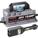 36 Volt Golf Cart Battery Charger for EZGO TXT Golf Carts, 36V 18A Golf Cart Charger with D Style Plug, 4-6 Hour Full Charge Trickle Charge, Lead Acid Battery Charger - IP67 Waterproof Design