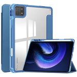 Smart Case with Pen Holder for Xiaomi Pad 6 / Pad 6 Pro (2023) 11 inch, Ratesell Transparent Hard Shell Back Trifold Smart Cover Protective Slim Case for Xiaomi Mi Pad 6 /Pad 6 Pro Blue