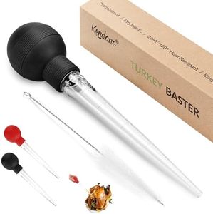 Kendane Turkey Baster With Cleaning Brush, Baster Syringe for Home Baking and Roaster Turkey, Include Detachable Food Grade Bulb with Double Scales for BBQ Grill Baking Kitchen Cooking