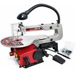 Lumberjack Scroll Saw 16" 405mm Variable Speed with Flexi LED Light, Flexi Shaft & Foot Pedal Rotary Tool, 64pc Accessory Kit, Scroll Saws for Woodworking, Pinned & Pinless Blades, Mini Band Fret Saws
