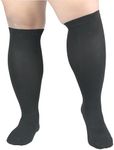 JOHNDA Plus Size Compression Sock for Men and Women Wide Calf Graduated Compression Stockings for Support Flight Travel Running Pregnancy Sports Edema Nurses Athletic 20-30 mmHg 1Pair