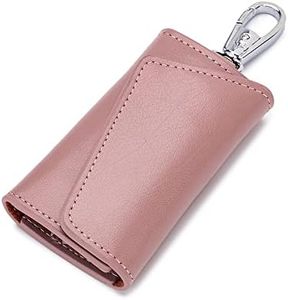 JIUFENG Keys Holder Car Key Wallet for Women Men, Multifunctional Zipper Leather Key Case Coin Pouches Keychain Key Ring Unisex (Purple)