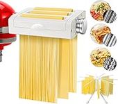 Pasta Maker Machine Attachment for Kitchenaid Stand Mixers, 3 in 1 Set of Kitchenaid Manual Pasta Cutter Roller Attachment Includes Pasta Rack and Cleaning Brush