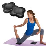 Gaiam Yoga Knee Pads (Set of 2) - Yoga Props and Accessories for Women/Men Cushions Knees and Elbows for Fitness, Travel, Meditation, Kneeling, Balance, Floor, Pilates-Black