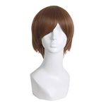 MapofBeauty Cosplay Costume Men's Short Straight Wig (Light Brown)