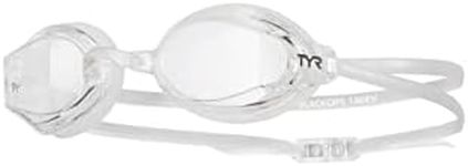 TYR Black Ops Non Mirrored Adult Fit Swim Goggles, Clear