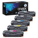 Gotoners 1 Set of 5 Compatible 410X CF410X CF411X CF412X CF413X Toner for Laserjet Pro M452dw Color Laserjet Pro MFP M477fdw M477fdw M377dw M477fdw MFP M477fdw M477fdn M452dn M452dw MFP M377dw