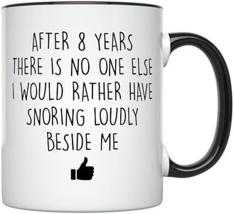 YouNique Designs 8 Year Anniversary Mug, 11 Ounces, Funny 8th Anniversary Coffee Mug for Him, Eighth Year Wedding Anniversary Cup, 8th Wedding Anniversary Mug for Husband and Wife (Black Handle)