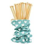 Celley 18 Pairs Smooth Bamboo Knitting Needles with Pouch (9 3/4 Inches Length, Sizes US 0 to US 15)