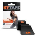 KT TAPE Original, Pre-cut, 20 Strip, Cotton, Black