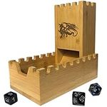 Bamboo Dice Tower | Special Edition Wooden Rolling Case | Perfect for DM's, Mini Games, RPG Players, DND, Dungeons and Dragons | Foldable Handcrafted Wood Die Roller Castle | Collapsible Dice Chest