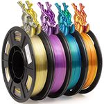 iSANMATE 3D Printer Filament, PLA Filament 1.75mm Dual Color Silk PLA Set, 3D Printer PLA Filament ± 0.03 mm, 250g/Spool, 4 Spools 1kg Compatible with Most 3D Printers