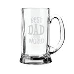 TheYaYaCafe Beer Mug for Father | Fathers Day Gift | Birthday Gift for Father from Son/Daughter Best Dad in The World_Icon Beer Mug 580 ML, Glass