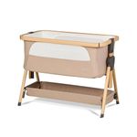 Silver Cross - Lunar Bedside Crib with Travel Bag - Next to me Crib From Birth to Approx. 6 months (9kg) - Drop Down Panel For Safe Side by Side Sleeping - 7 Height Positions & Incline Option