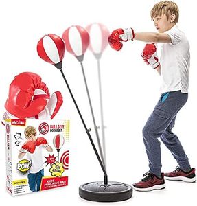 whoobli Punching Bag for Kids Incl Boxing Gloves | 3-8 Years Old Adjustable Kids Punching Bag with Stand | Boxing Bag Set Toy for Boys & Girls