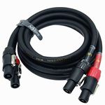 Speak on 2Pack Pro Speakon to Speakon Male Speaker Gauge Wire Lock Cable Pair 12AWG Professional Audio Cabl Cord with Port Connector for para bocina de dj Stage Power Amplifier 2 Conductor 6ft feet