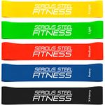 Serious Steel Fitness 12" Mini Loop Resistance Band Rehab, Prehab, Dynamic Exercises Carrying Bag Included and Quick Start Guide Included