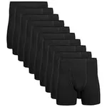 Gildan Men's Underwear Covered Waistband Boxer Briefs, Multipack, Black (10-Pack), Medium