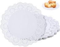 100 Pieces Paper Doilies 7.5 inch White Lace Paper Doilies Disposable Round Paper Doilies for Food Buffet Cake Fried Party Wedding Valentine Tableware Decoration