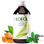 Kofol Ayurvedic Cough Syrup | Relief from Dry & Wet Cough | Non-Drowsy, Non-Alcoholic Ayurvedic Cough Syrup for All Ages | Soothes Sore Throat & Reduces Cough – 200 ml (Pack of 1)