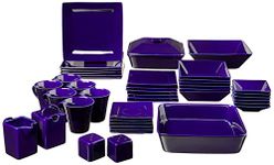 10 Strawberry Street Nova Square 45 Piece Dinnerware Set, Cobalt