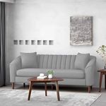 Casaliving Doraldo 3 Seater Sofa Set for Living Room (Grey Colour) Premium Fabric Sofa