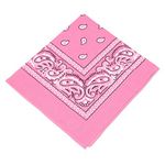 BOOLAVARD 1s, 6s, 9s or 12 Pack Cowboy Bandanas with Original Paisley Pattern (Pink)